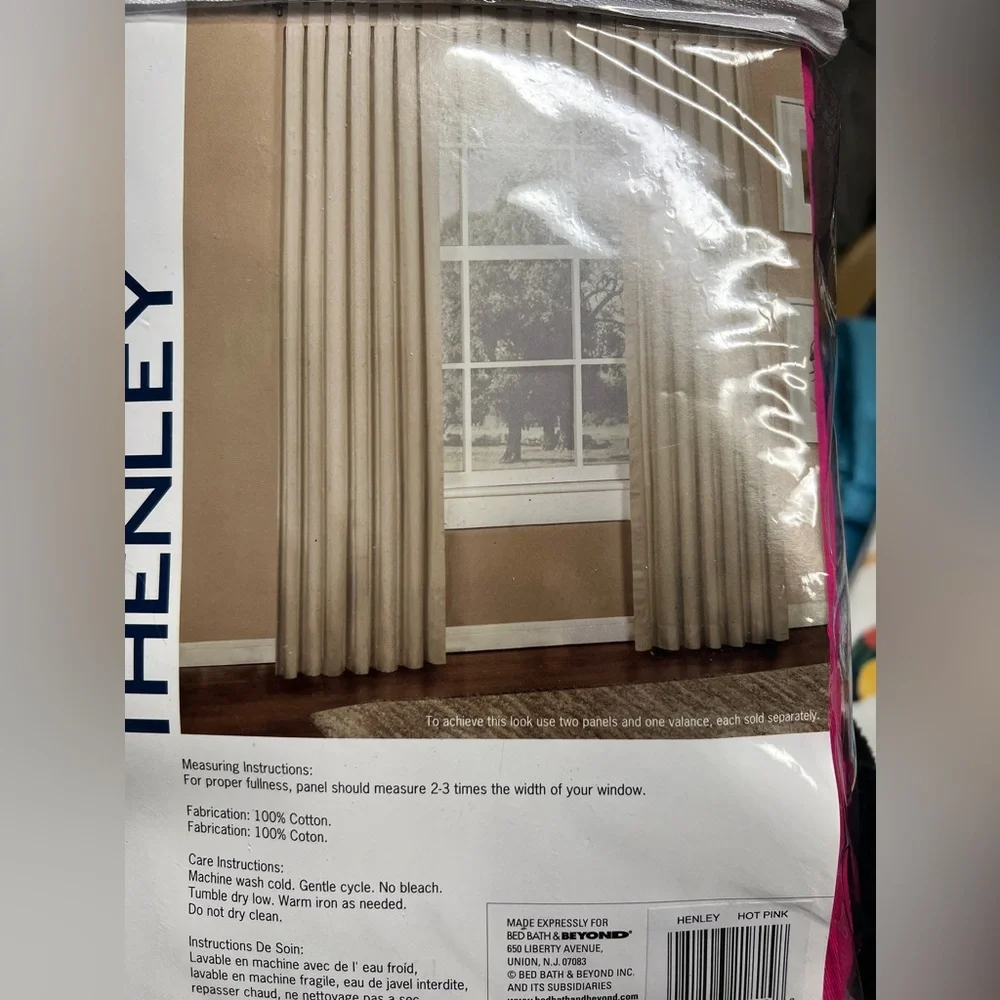 Henley Hot Pink One Tab Top Window‎ Panel 50in X 95in NWT